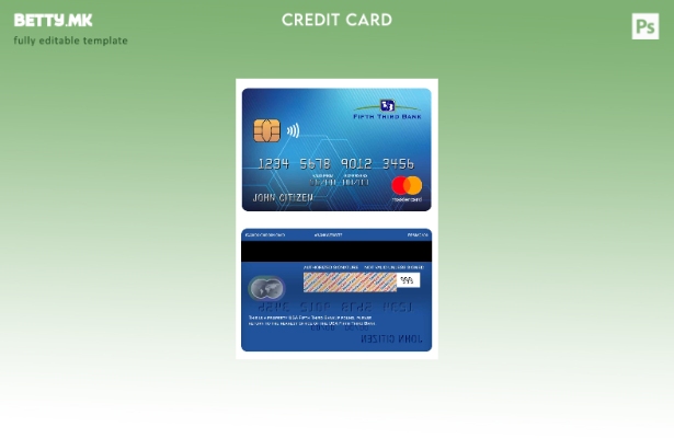 Модерен стил на шаблон за мастер картички на петтата трета банка на САД